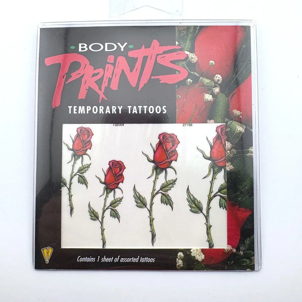 Vintage 2001 Body Prints Temporary Tattoos 3 Pack Fairies Roses Smiley Y2K Retro